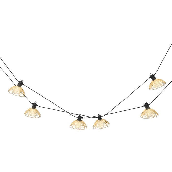 Catena luminosa rattan beige LED  per esterno 450 cm bianco caldo