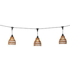 Catena luminosa rattan LED  per esterno 200 cm bianco caldo