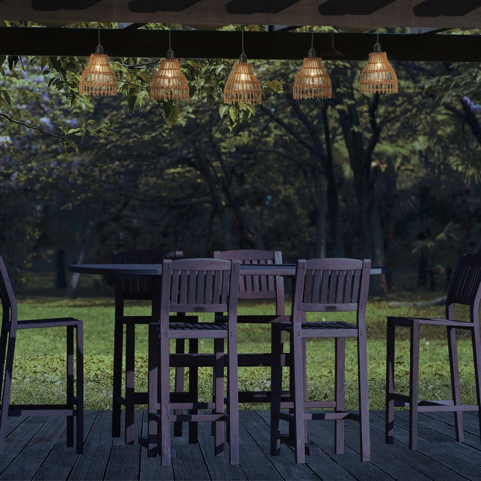 Catena luminosa rattan LED  per esterno 200 cm bianco caldo