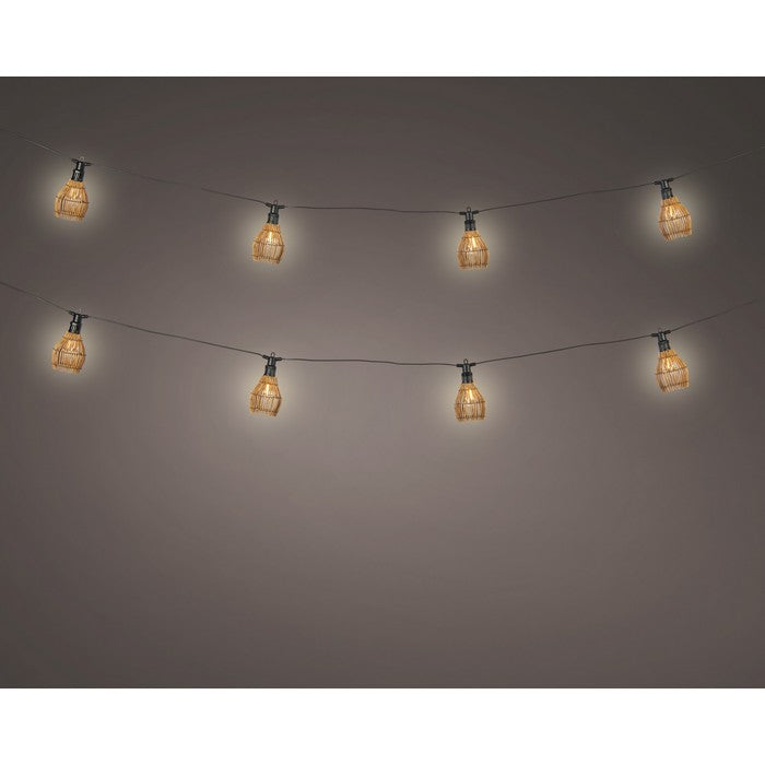Catena luminosa rattan LED  per esterno 450 cm bianco caldo
