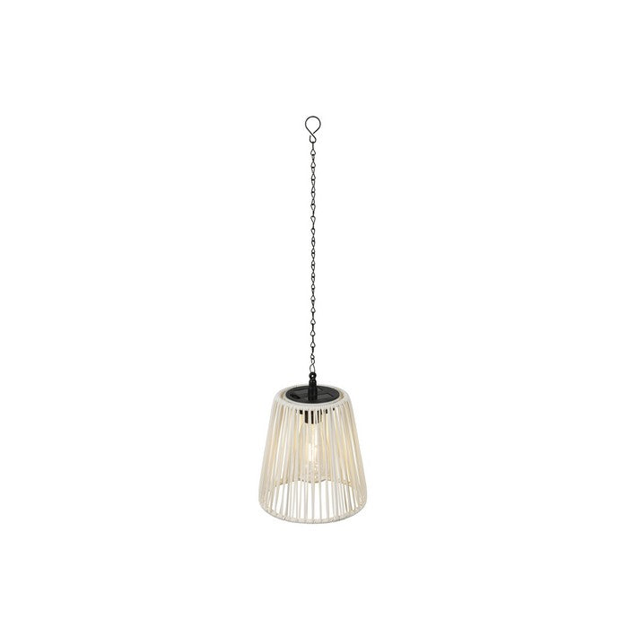 Lampada pendente LED a luce solare in rattan colorato
