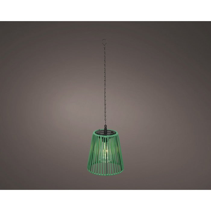 Lampada pendente LED a luce solare in rattan colorato