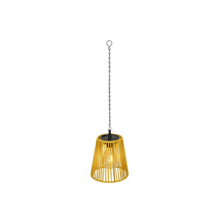 Lampada pendente LED a luce solare in rattan colorato