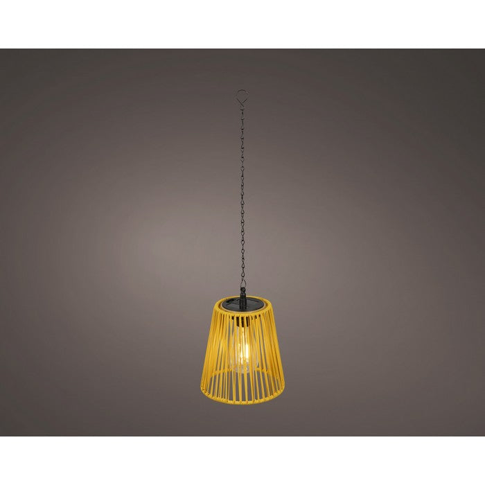 Lampada pendente LED a luce solare in rattan colorato