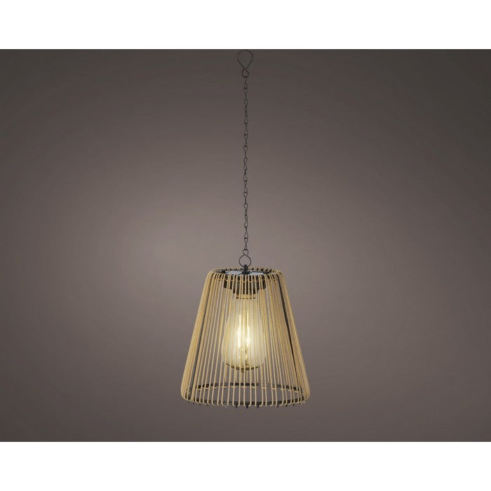 Lampada pendente LED a luce solare in rattan 18 cm