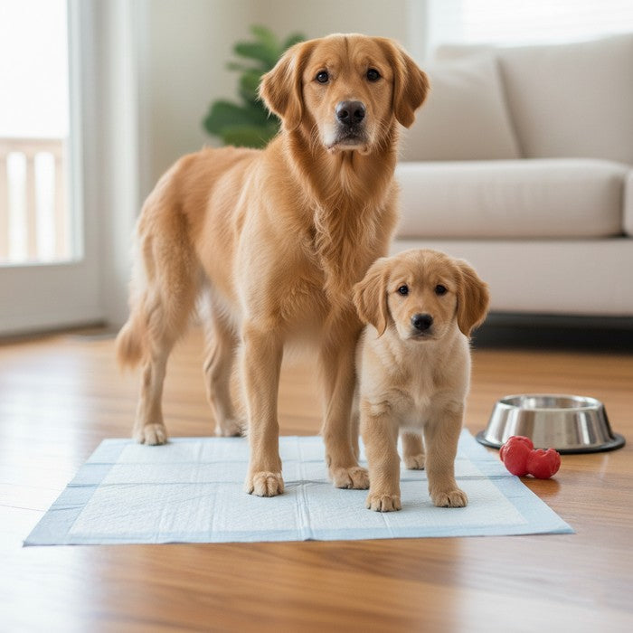 Confezione 50 tappetini assorbenti per animali domestici 60x90 cm con angoli adesivi