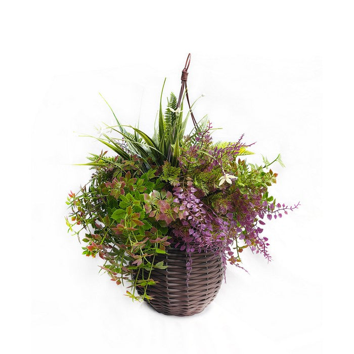 Vaso da appendere con pianta artificiale - Purplish