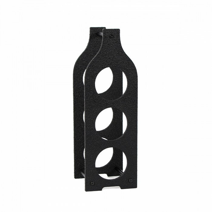 Portabottiglie in mdf nero 3 posti 48 cm