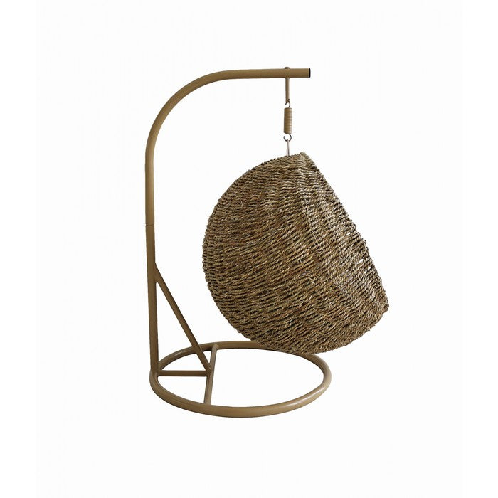 Cuccia sospesa rattan per animali con cuscino impermeabile