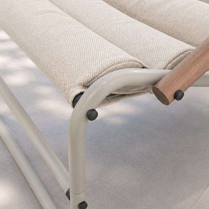 Set da giardino moderno in metallo con 2 poltrone imbottite e tavolino - Essential