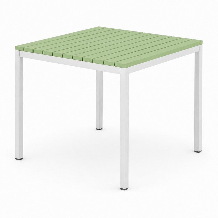 Tavolo da giardino in metallo con piano a doghe in fiberglass 80x80 cm - Summer