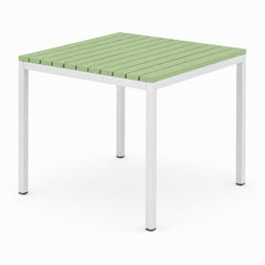 Tavolo da giardino in metallo con piano a doghe in fiberglass 80x80 cm - Summer