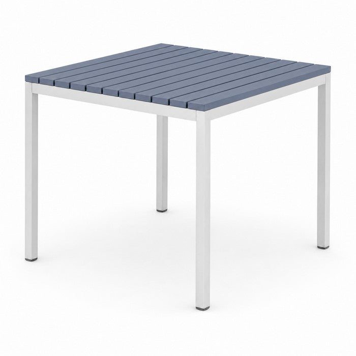 Tavolo da giardino in metallo con piano a doghe in fiberglass 80x80 cm - Summer