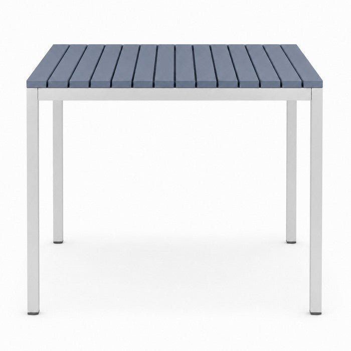 Tavolo da giardino in metallo con piano a doghe in fiberglass 80x80 cm - Summer