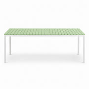 Tavolo da giardino in metallo con piano a doghe in fiberglass 160x80 cm - Summer