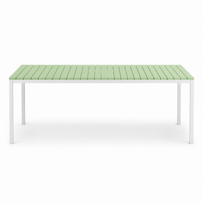 Tavolo da giardino in metallo con piano a doghe in fiberglass 160x80 cm - Summer