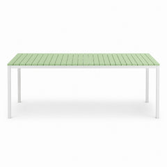 Tavolo da giardino in metallo con piano a doghe in fiberglass 160x80 cm - Summer