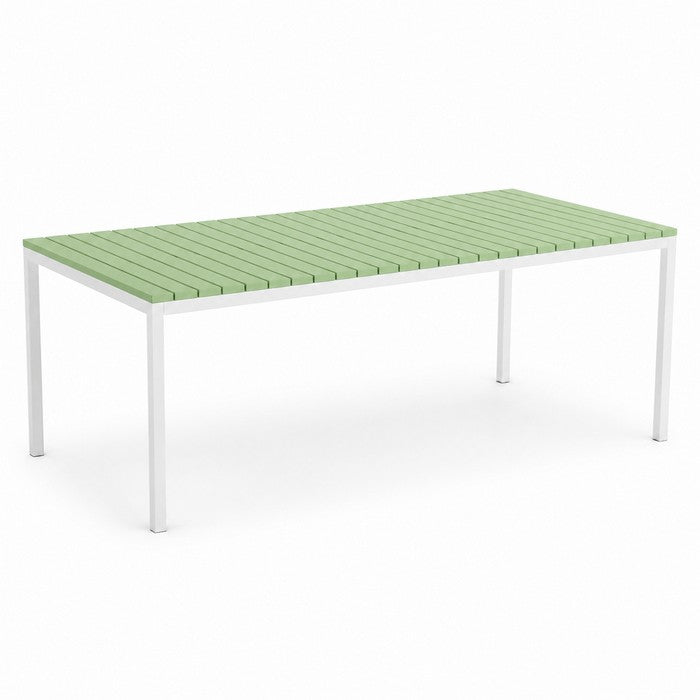 Tavolo da giardino in metallo con piano a doghe in fiberglass 160x80 cm - Summer