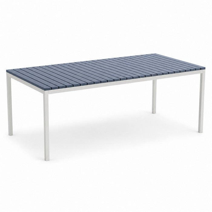 Tavolo da giardino in metallo con piano a doghe in fiberglass 160x80 cm - Summer