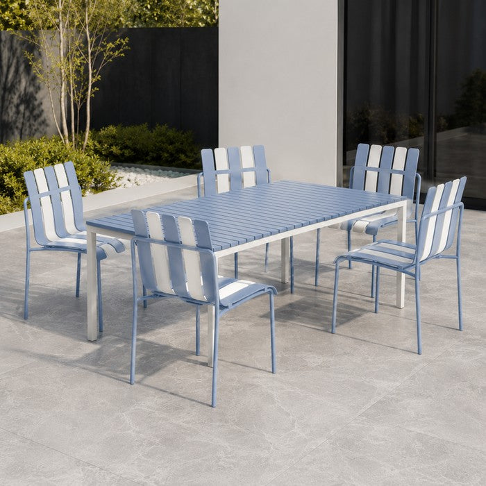 Tavolo da giardino in metallo con piano a doghe in fiberglass 160x80 cm - Summer