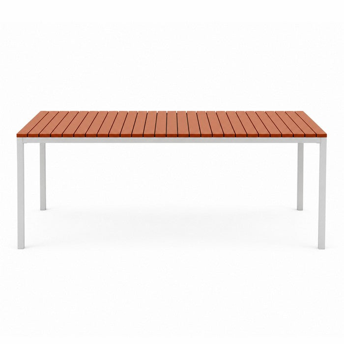 Tavolo da giardino in metallo con piano a doghe in fiberglass 160x80 cm - Summer