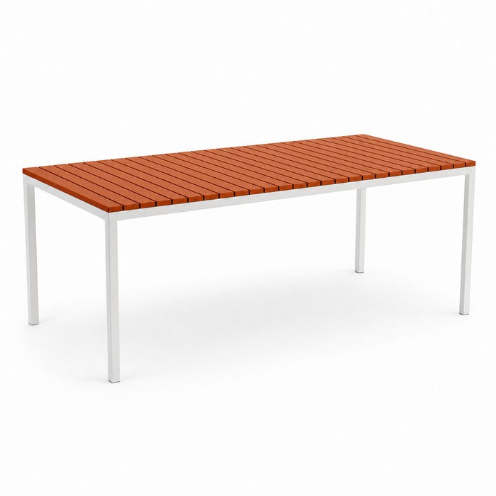 Tavolo da giardino in metallo con piano a doghe in fiberglass 160x80 cm - Summer
