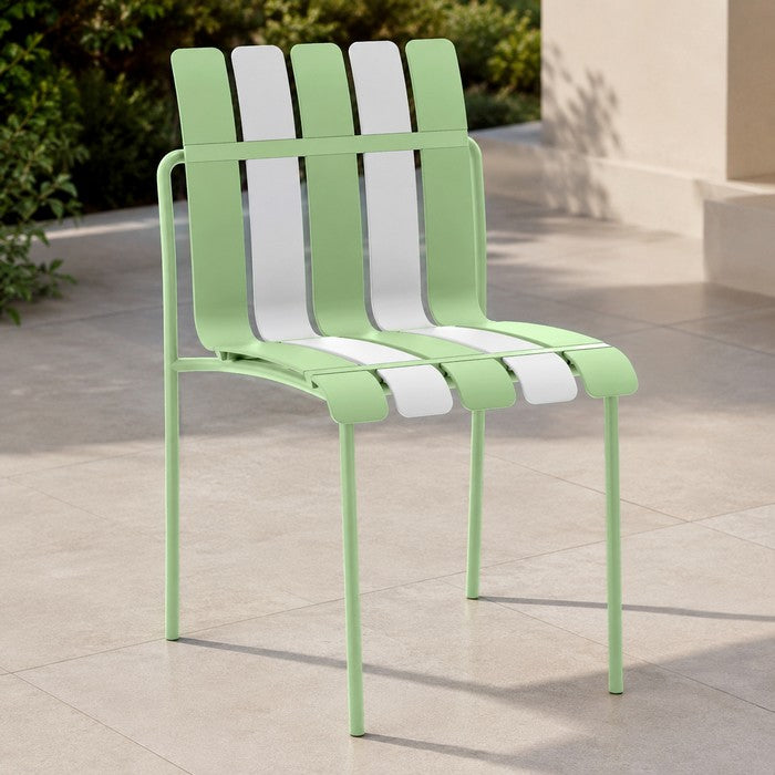 Sedia a doghe da giardino mederna in polipropilene, fiberglass e metallo - Beach