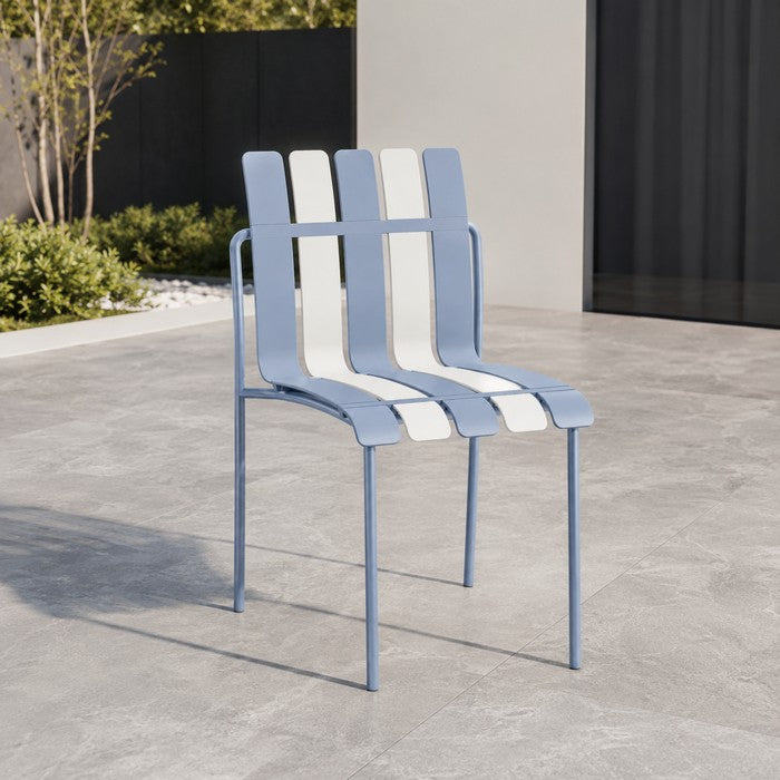 Sedia a doghe da giardino mederna in polipropilene, fiberglass e metallo - Beach