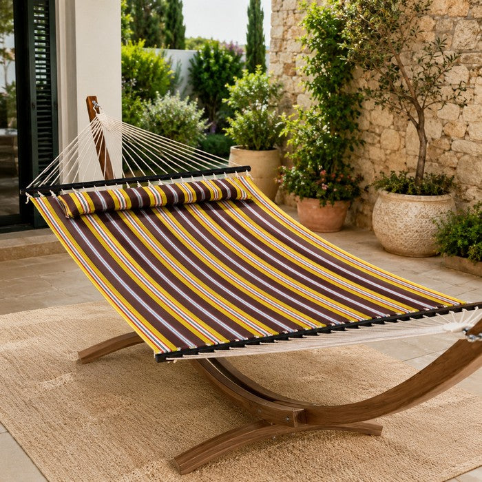 Amaca da giardino in poliestere imbottito con cuscino 200x140 cm