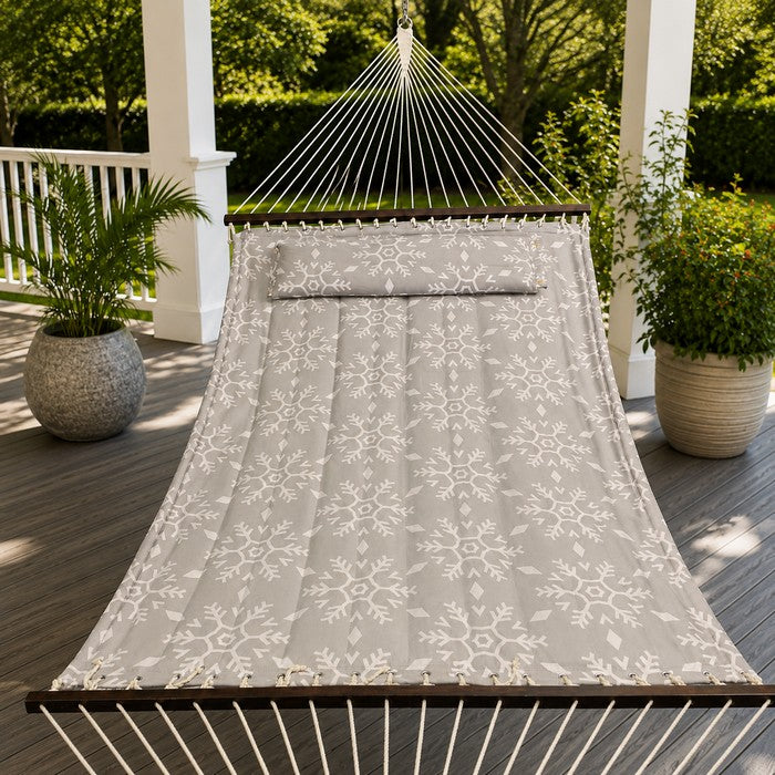 Amaca da giardino in poliestere imbottito con cuscino 200x140 cm