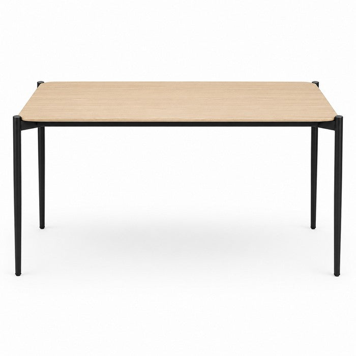 Set tavolo moderno con 4 sedie in metallo e MDF, sedute in tessuto - Emily