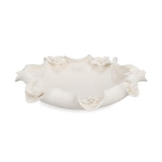 Ciotola decorativa in ceramica smaltata con fiori 32 cm - Minde