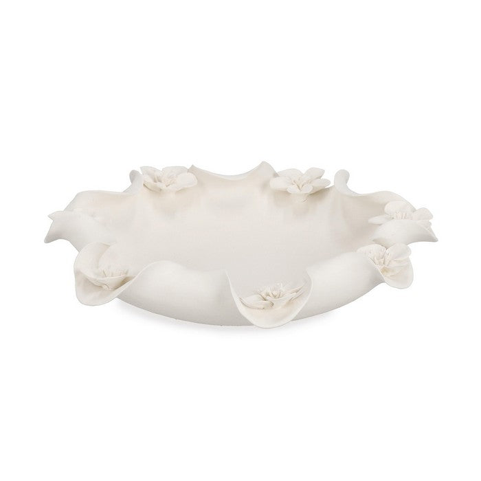 Ciotola decorativa in ceramica smaltata con fiori 32 cm - Minde