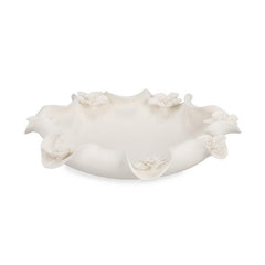 Ciotola decorativa in ceramica smaltata con fiori 32 cm - Minde