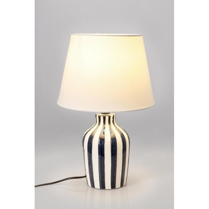 Lampada da tavolo in ceramica decorata a righe 39 cm - Falyn