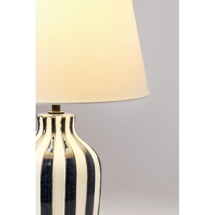 Lampada da tavolo in ceramica decorata a righe 39 cm - Falyn
