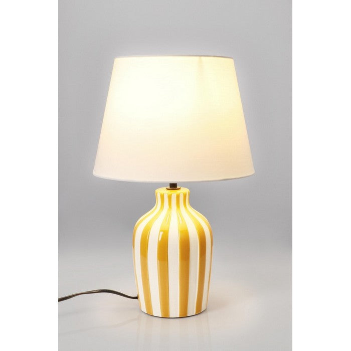 Lampada da tavolo in ceramica decorata a righe 39 cm - Falyn