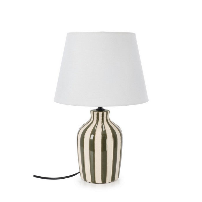 Lampada da tavolo in ceramica decorata a righe 39 cm - Falyn