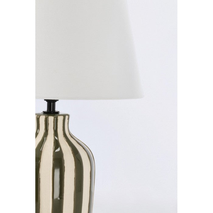 Lampada da tavolo in ceramica decorata a righe 39 cm - Falyn