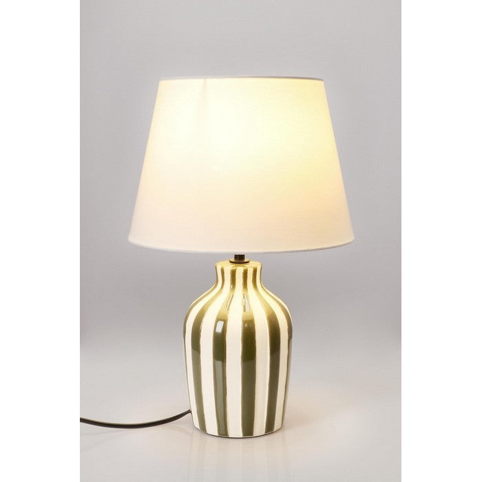 Lampada da tavolo in ceramica decorata a righe 39 cm - Falyn