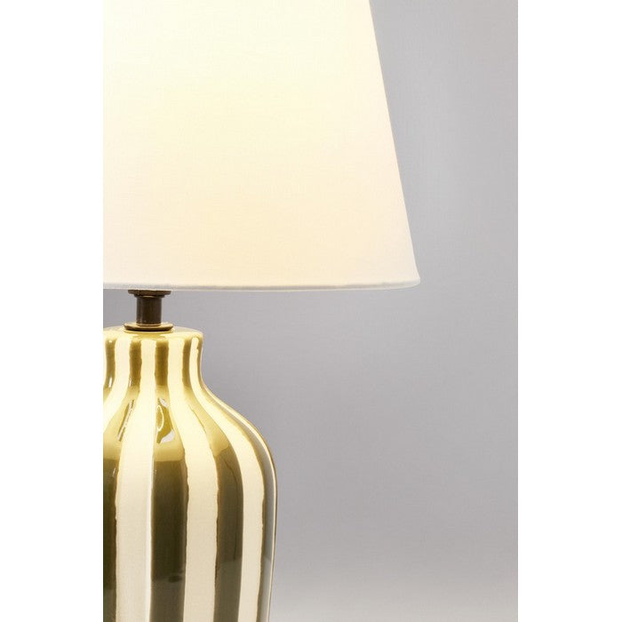 Lampada da tavolo in ceramica decorata a righe 39 cm - Falyn