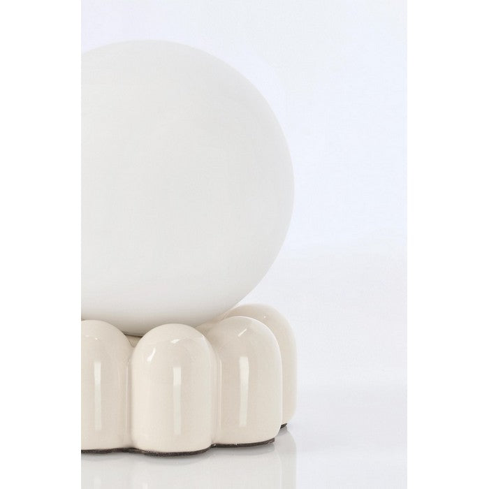 Lampada sferica da tavolo con base in ceramica 16 cm - Glym