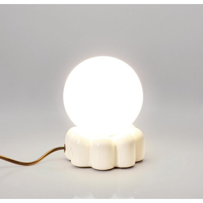 Lampada sferica da tavolo con base in ceramica 16 cm - Glym