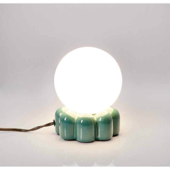 Lampada sferica da tavolo con base in ceramica 16 cm - Glym