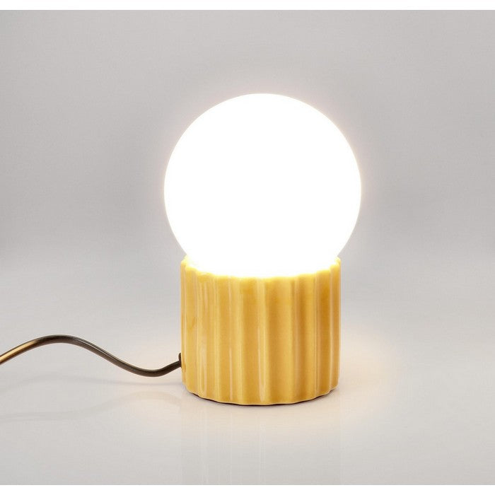 Lampada sferica da tavolo con base in ceramica 18 cm - Yldis