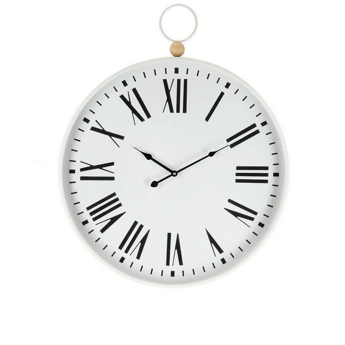 Orologio da parete moderno in acciaio bianco 60 cm - Mathys