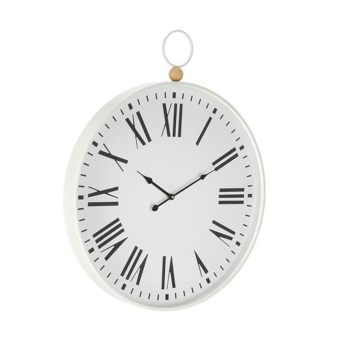 Orologio da parete moderno in acciaio bianco 60 cm - Mathys