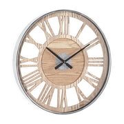 Orologio da parete contemporaneo in legno e acciaio 60 cm - Ticking