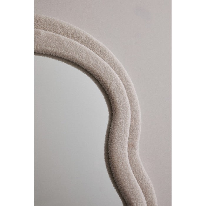 Specchio da parete con cornice bouclè 70x170 cm - Kyrel