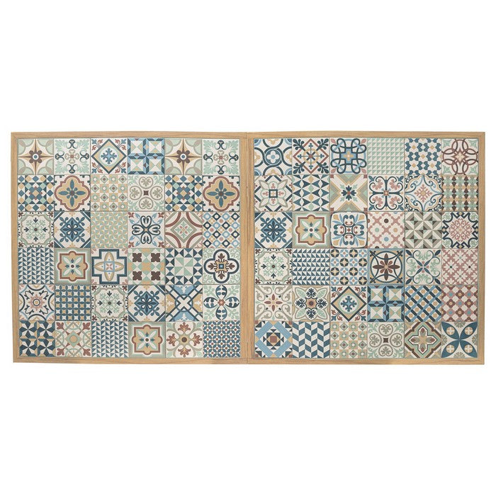 Tavolo rettangolare in alluminio allungabile, effetto legno con mattonelle 212-285x106 cm - Kalimera